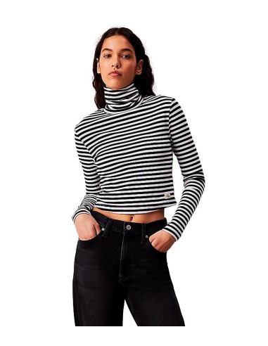 Calvin Klein - Camisetas Woven Label Rib Rollneck