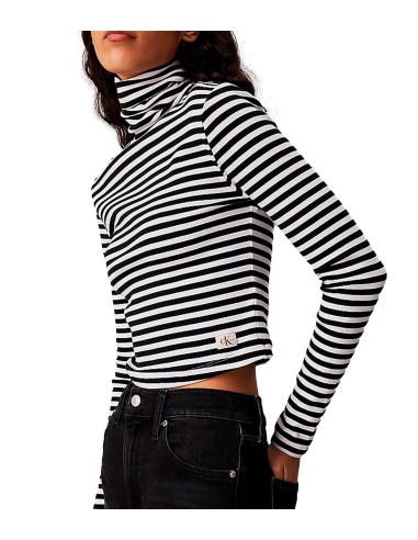 Calvin Klein - Camisetas Woven Label Rib Rollneck
