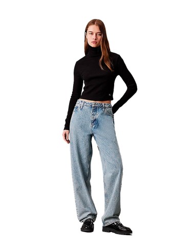 Calvin Klein - Camisetas Woven Label Rib Rollneck