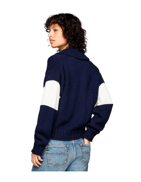 Tommy Jeans - Jersey Tricolor Con Cuello Rugby