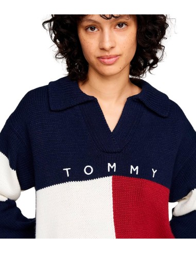 Tommy Jeans - Jersey Tricolor Con Cuello Rugby