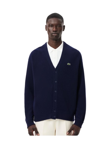 Lacoste - Cárdigan de Lana de Corte Holgado
