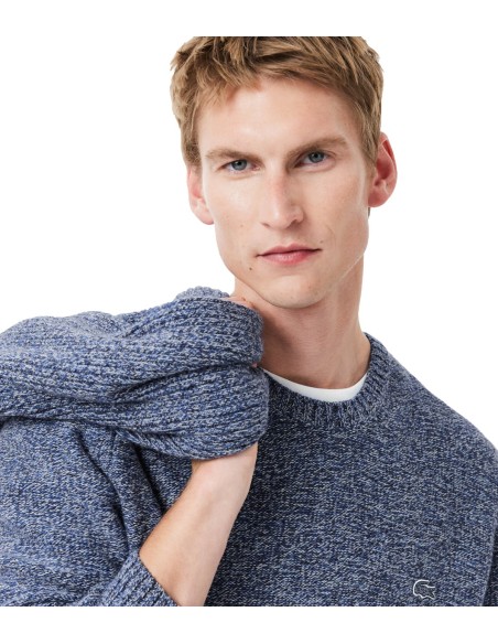 Lacoste - Jersey de Cuello Redondo de Lana Cardada Mercerizada