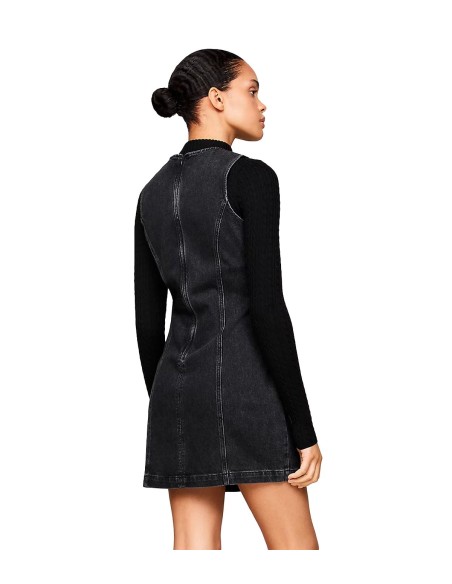 Tommy Jeans - Vestido Corto Vaquero Ajustado Con Purpurina