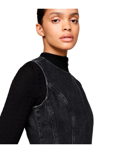 Tommy Jeans - Vestido Corto Vaquero Ajustado Con Purpurina