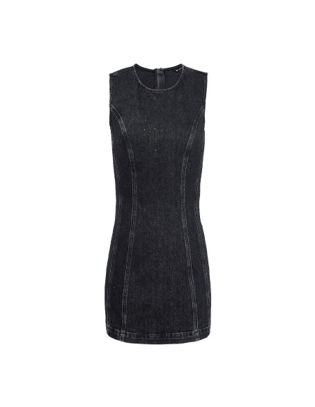 Tommy Jeans - Vestido Corto Vaquero Ajustado Con Purpurina