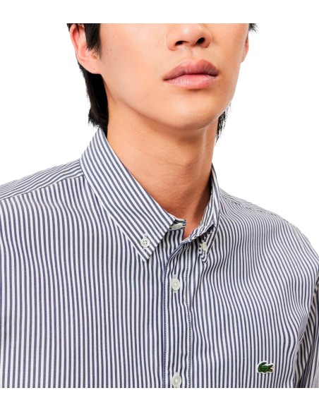 Lacoste - Camisa A Rayas Con Logo