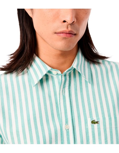 Lacoste - Camisa A Rayas Con Logo
