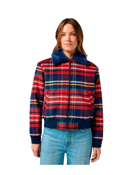Wrangler - Sudaderas Aviator Jacket Red Tartan