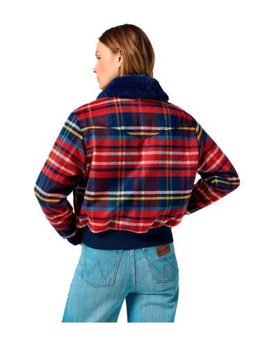 Wrangler - Sudaderas Aviator Jacket Red Tartan