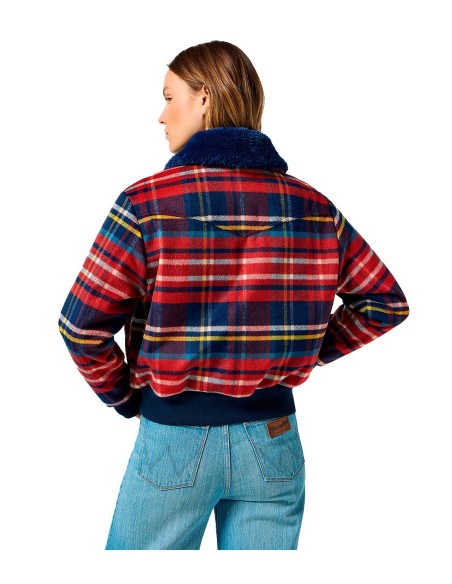 Wrangler - Sudaderas Aviator Jacket Red Tartan