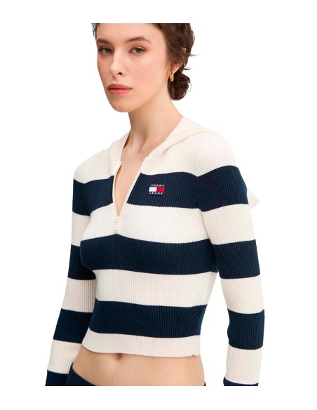 Tommy Jeans -  Jersey A Rayas Con Logo