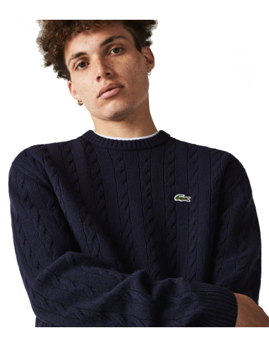 Lacoste - Jersey Hombre Azul - Lana Cuello Redondo
