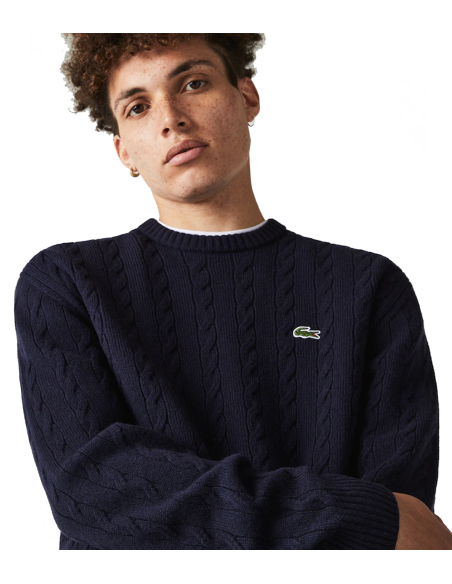 Lacoste - Jersey Hombre Azul - Lana Cuello Redondo