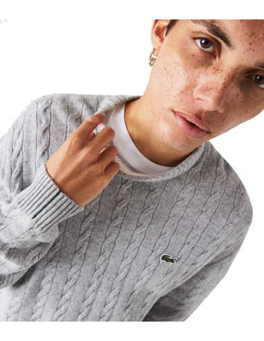 Lacoste - Jersey Hombre Gris - Lana Cuello Redondo