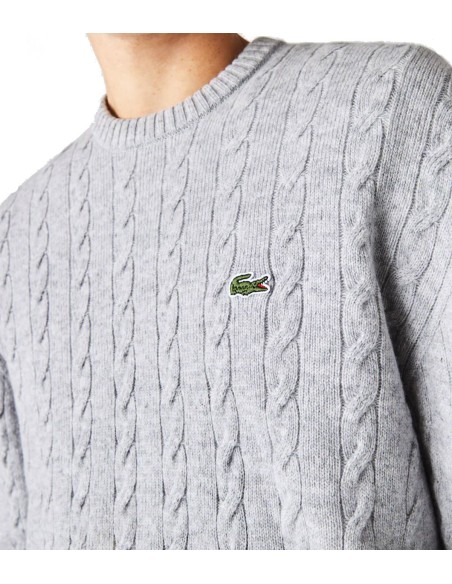 Lacoste - Jersey Hombre Gris - Lana Cuello Redondo