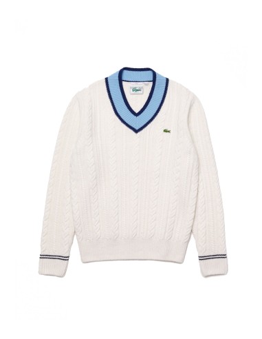 Lacoste - Jersey Hombre Blanco - Cuello Pico