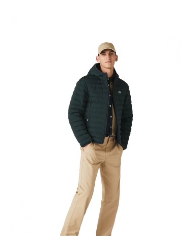 Lacoste - Abrigo Hombre Verde - Plegable y Resistente al agua