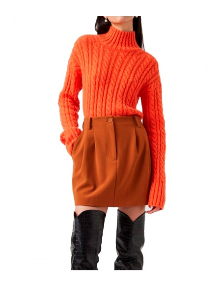 French Connection - Falda Mujer Marrón