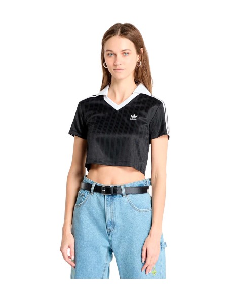 Adidas - Camisetas V-Neck Polo Black