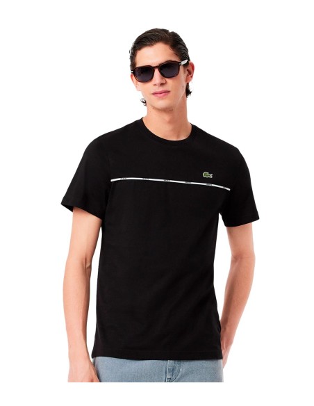 Lacoste - Camiseta con Ribete con Logo