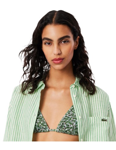 Lacoste - Camisa A Rayas Oversize Con Logo