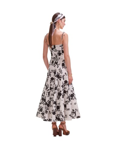 Self-Portrait - Vestido Print Linen