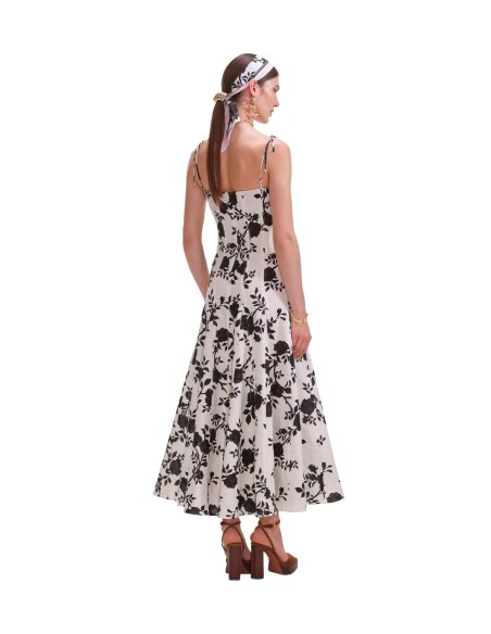 Self-Portrait - Vestido Print Linen