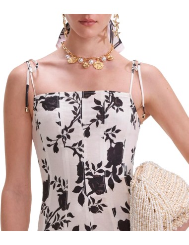 Self-Portrait - Vestido Print Linen