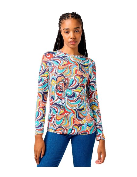 Wrangler - Camisetas Ls Slim Tee Latigo Print