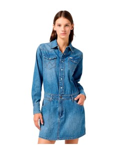 Wrangler - Camisetas Ls Denim Dress Ultra Mari