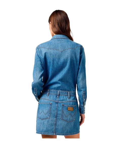 Wrangler - Camisetas Ls Denim Dress Ultra Mari