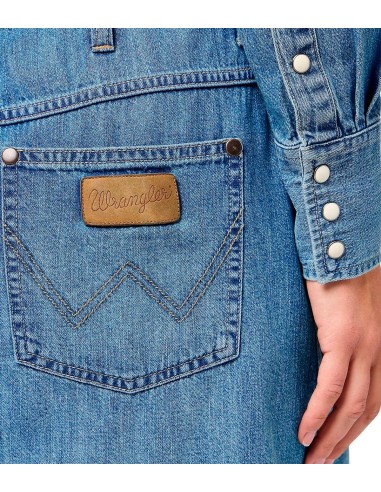 Wrangler - Camisetas Ls Denim Dress Ultra Mari