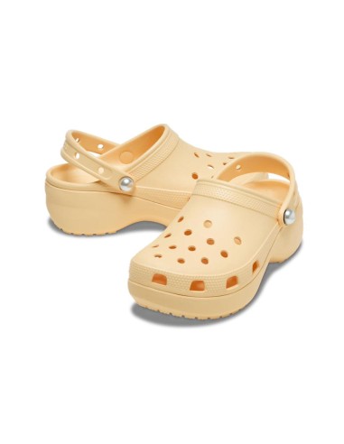 Crocs - Zuecos Classic Platform Pearl Clog