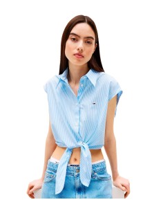 Tommy Jeans - Blusa Crop de Popelina