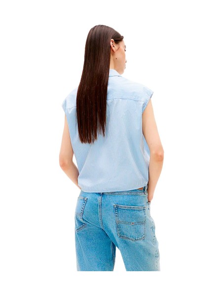 Tommy Jeans - Blusa Crop de Popelina