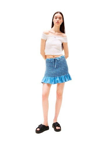 Tommy Jeans - Minifalda de Chambray Slim Fit