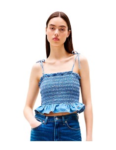 Tommy Jeans - Top Chambray con Tirantes