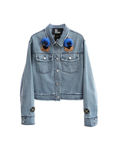 Mod Wave Movement - Cazadora Denim Mike Teddy Cropped