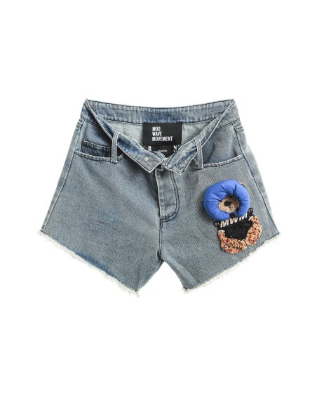 Mod Wave Movement - Pantalón Corto Teddy Denim