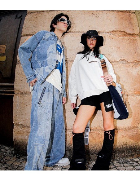 Mod Wave Movement - Chaqueta Denim Print