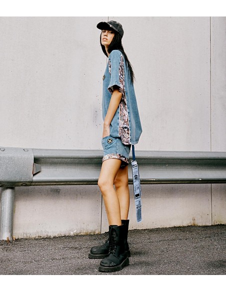 Mod Wave Movement - Pantalón Demin Teddy Print