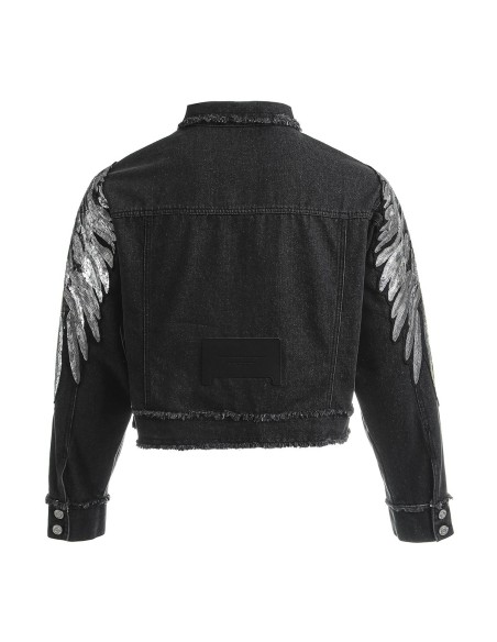 Mod Wave Movement - Chaqueta Cropped Wings Denim