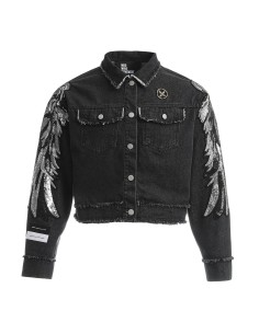 Mod Wave Movement - Chaqueta Cropped Wings Denim