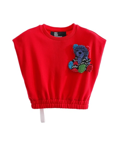 Mod Wave Movement - Crop Top Teddy