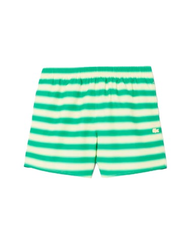 Lacoste - Bañador De Rayas Con Logo