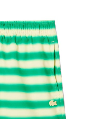 Lacoste - Bañador De Rayas Con Logo