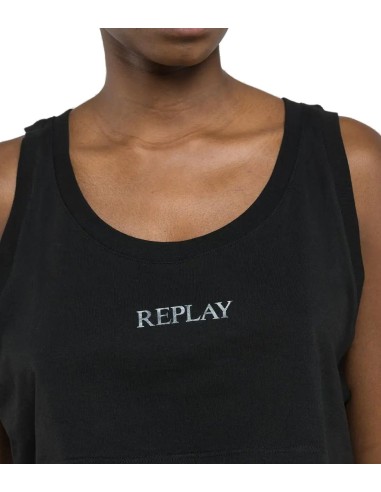 Replay - Top Corto con Estampado de Logo