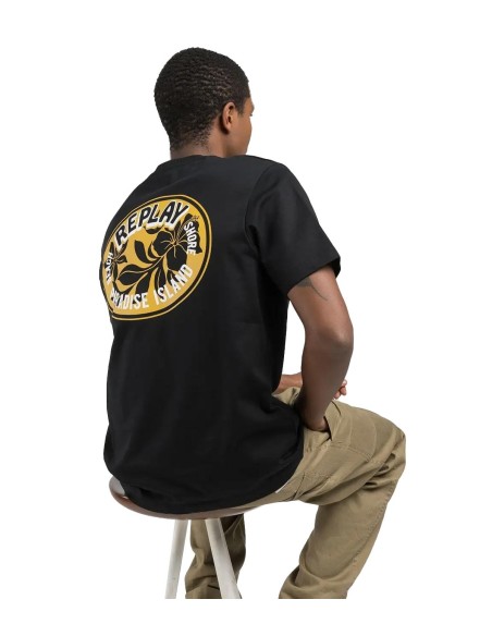 Replay - Camiseta con Estampado Tropical