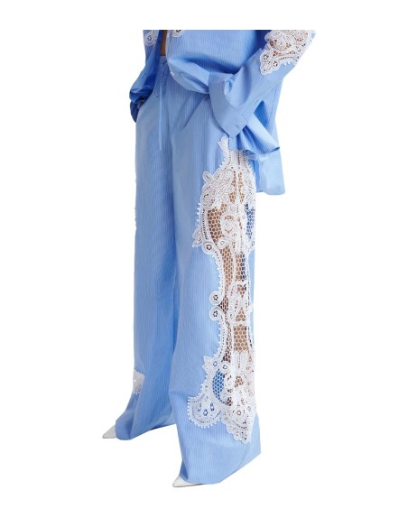 Essentiel Antwerp - Pantalón Ancho con Bordado de Encaje